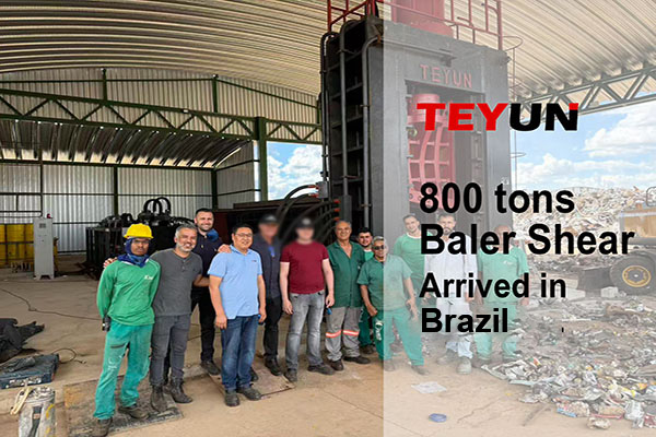 Los ingenieros de TEYUN instalan con éxito una cizalla pórtico de 1000 toneladas en las instalaciones de un cliente brasileño